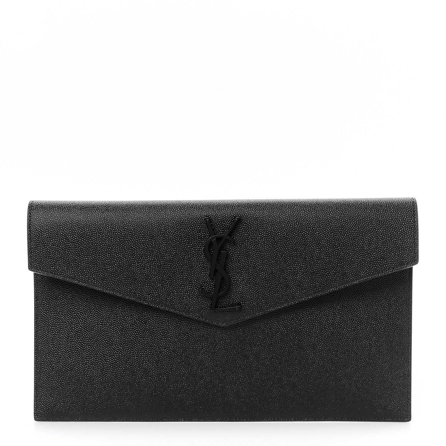 Saint Laurent Grain De Poudre Monogram Uptown Pouch Black 1 of 8