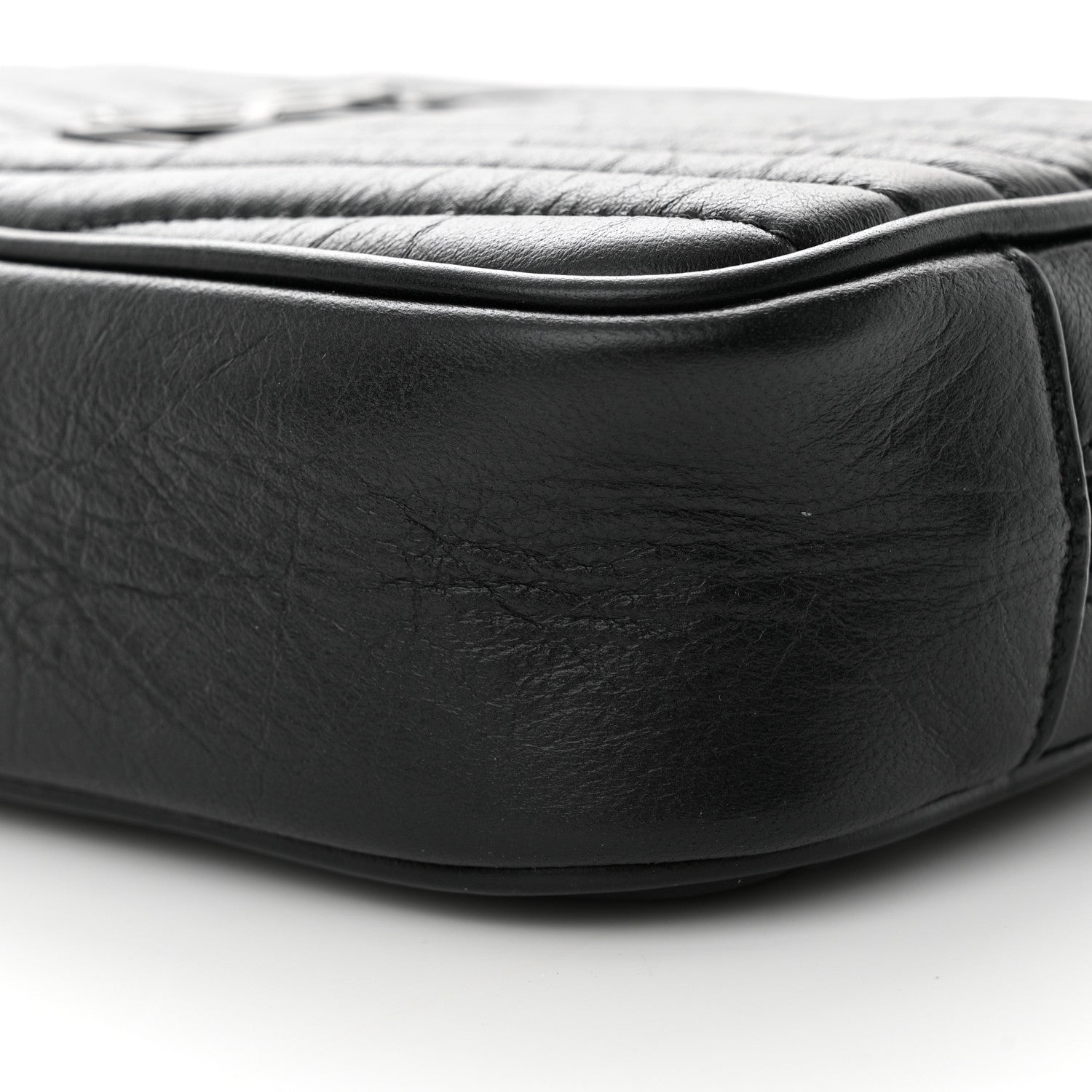 Saint Laurent Calfskin Matelasse Monochrome Monogram Mini Lou Camera Bag Black 10 of 10