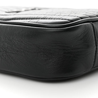 Saint Laurent Calfskin Matelasse Monochrome Monogram Mini Lou Camera Bag Black 10 of 10