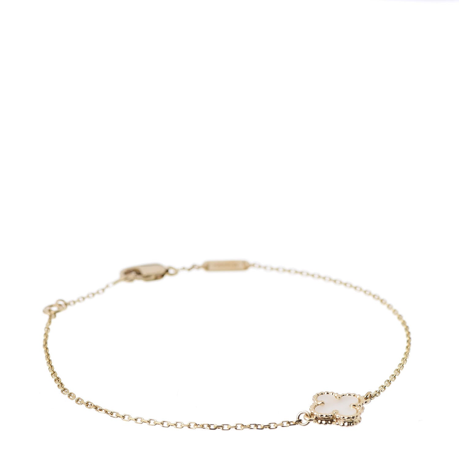 Van Cleef & Arpels 18K Yellow Gold Mother of Pearl Sweet Alhambra Bracelet 1 of 4