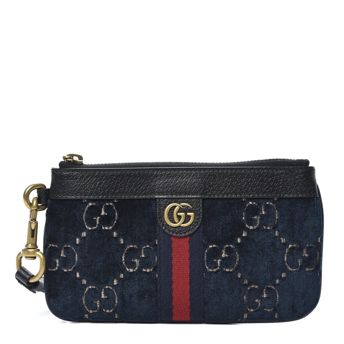 Velvet GG Monogram Textured Calfskin Web Smartphone Case Blue Beige Black
