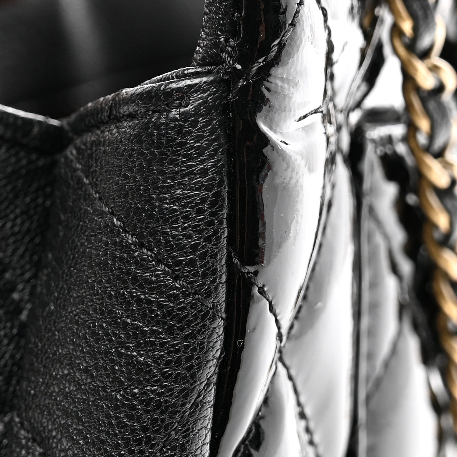 Chanel Patent Goatskin Quilted Medium CC Eyelet Flap Black 13 of 13