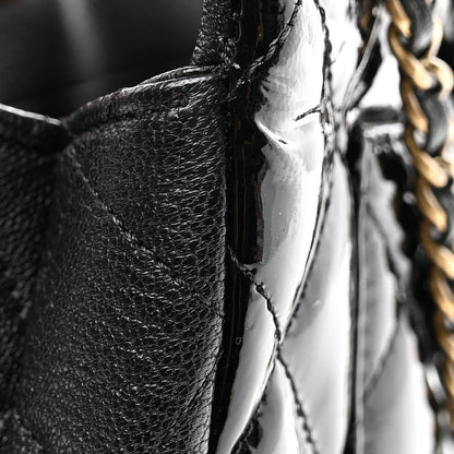 Chanel Patent Goatskin Quilted Medium CC Eyelet Flap Black 13 of 13