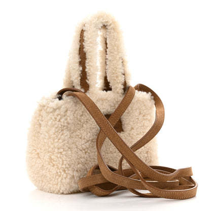 Telfar X UGG Suede Shearling Reverse Small Shopping Bag Natural 3 of 11