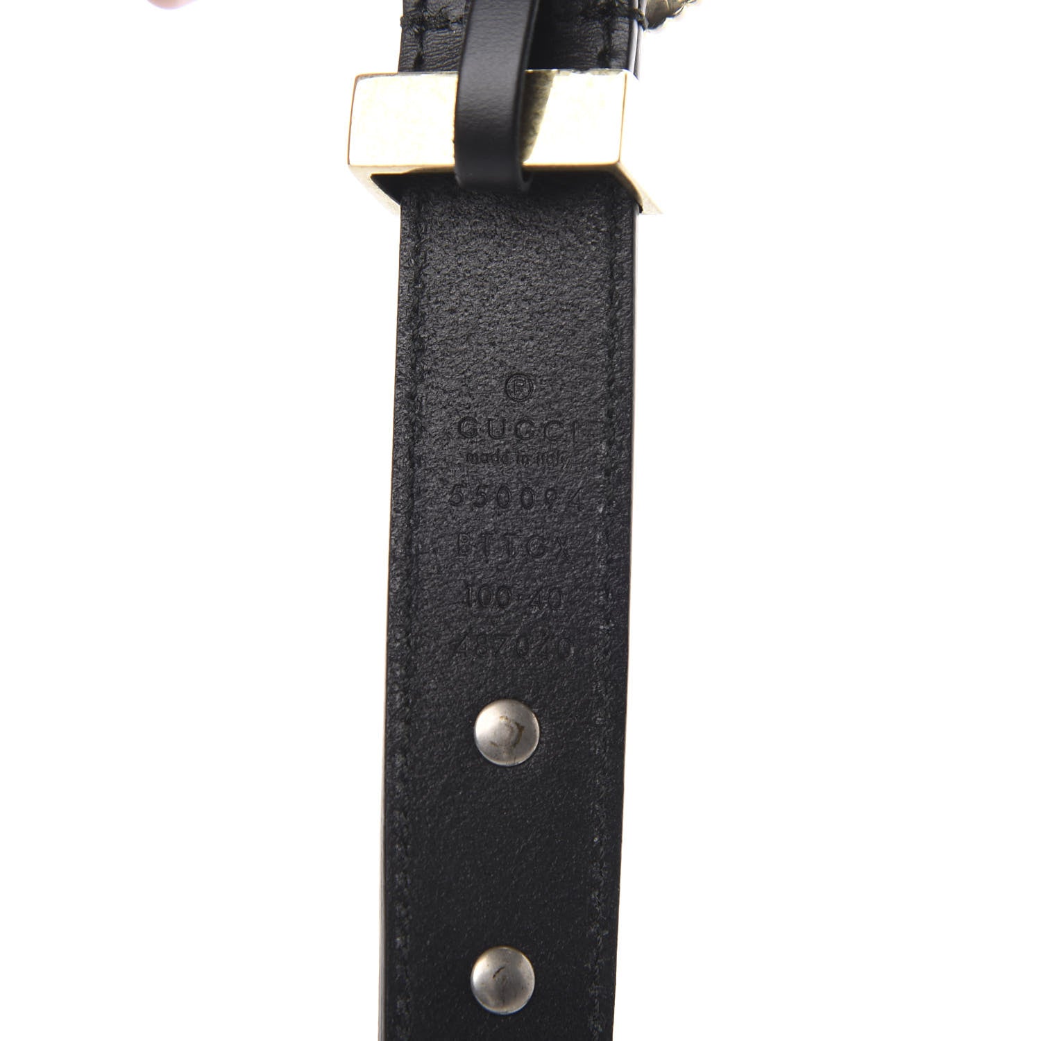 Gucci Calfskin Star Studded Torchon Double G Belt 100 40 Black 3 of 5