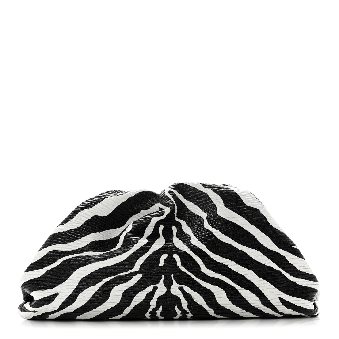 Nappa Zebra Print The Pouch Oversized Clutch White Black