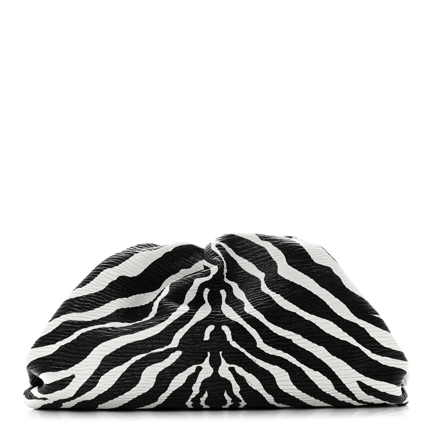 Bottega Veneta Nappa Zebra Print The Pouch Oversized Clutch White Black 1 of 8