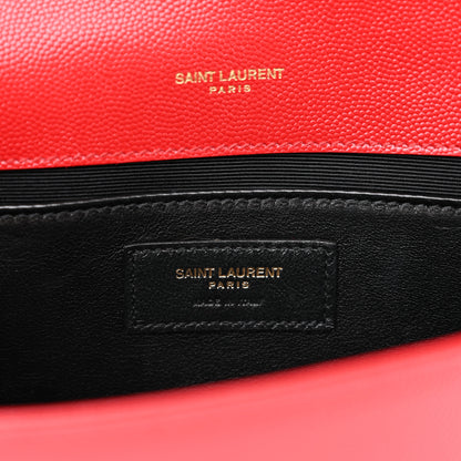 Saint Laurent Grain De Poudre Medium Monogram Kate Satchel Red 6 of 14
