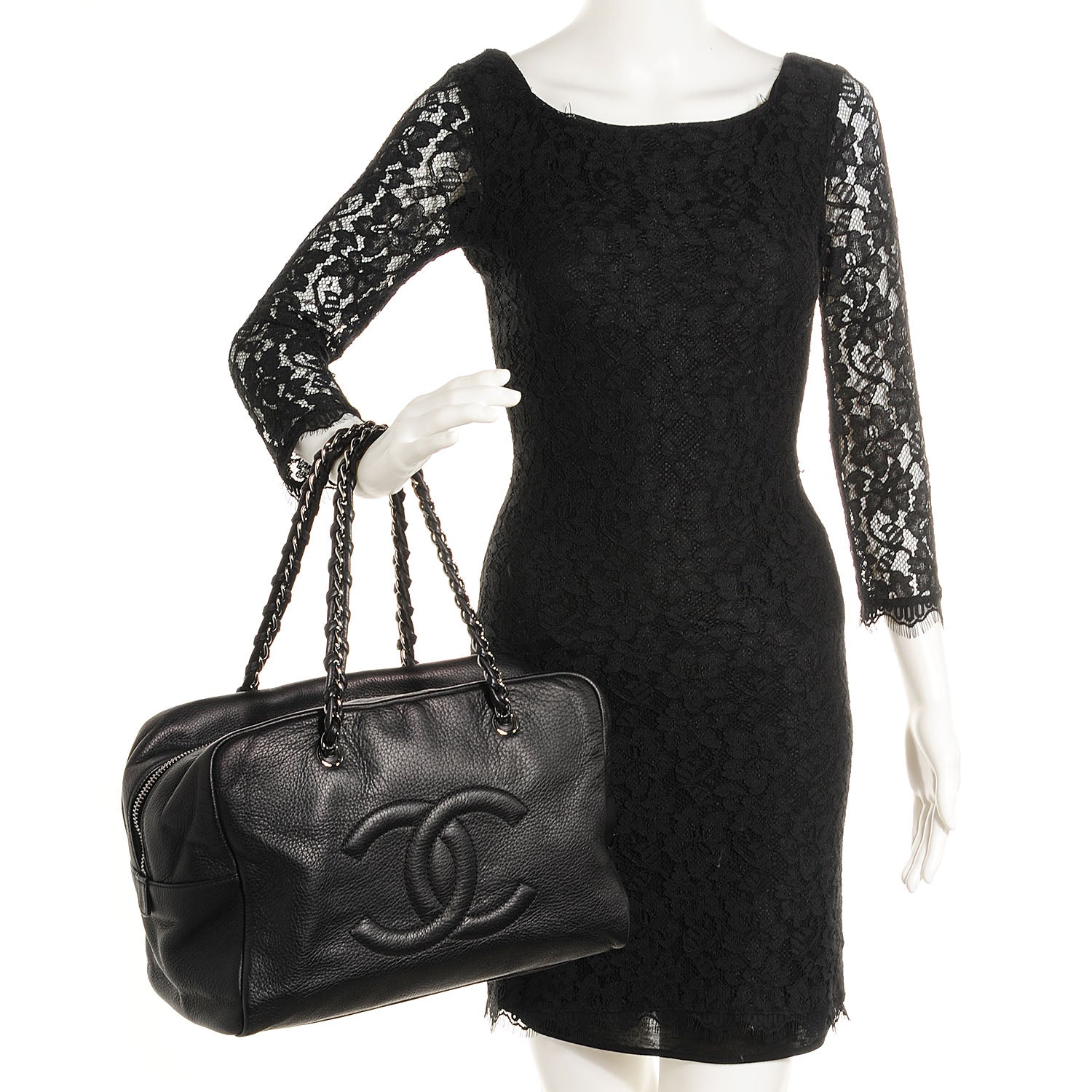 Chanel Deerskin Luxe Ligne Large Bowler Black 2 of 7