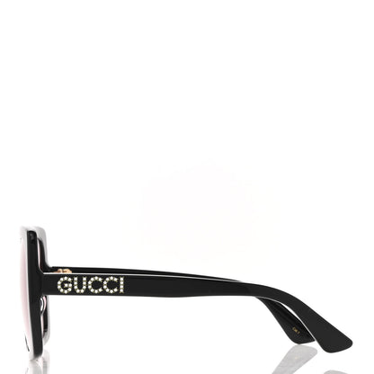 Gucci Crystal Square Frame GG Sunglasses GG0418S Black Pink 3 of 9