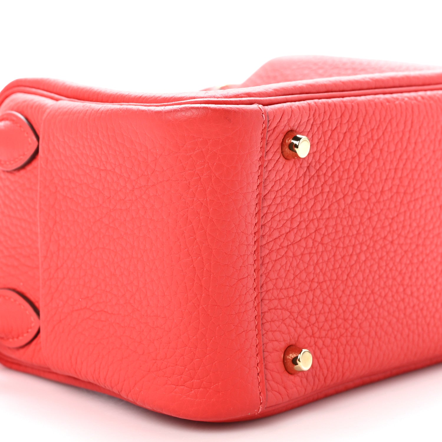 Hermes Taurillon Clemence Mini Lindy 20 Rouge de Coeur 8 of 10