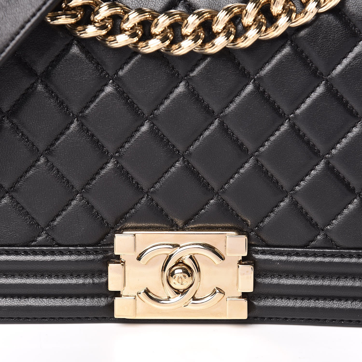 Chanel Lambskin Quilted Medium Boy Flap Black 8 of 16