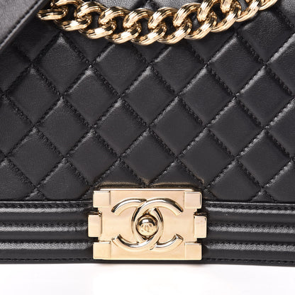 Chanel Lambskin Quilted Medium Boy Flap Black 8 of 16