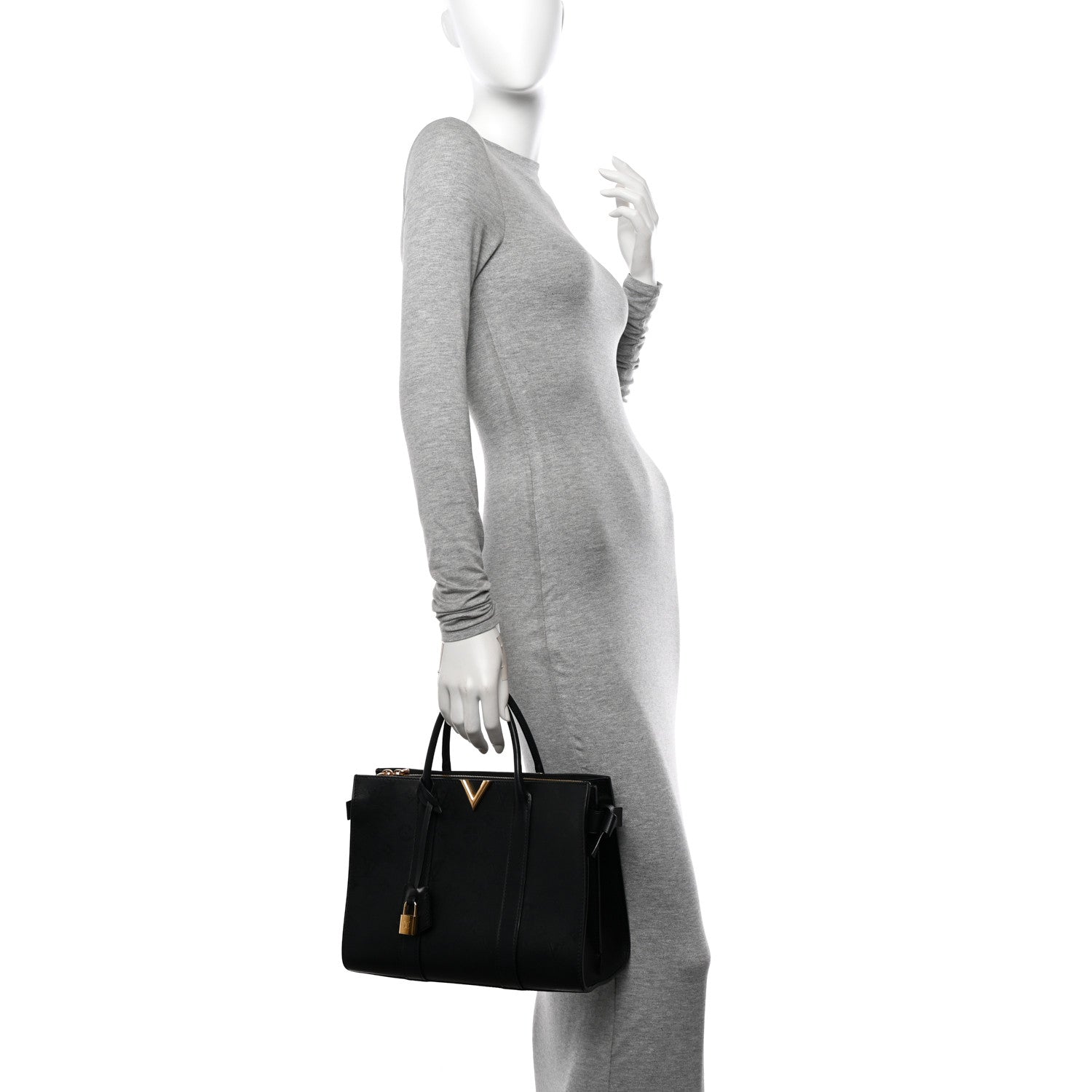 Louis Vuitton Monogram Cuir Plume Very Tote MM Black 3 of 10