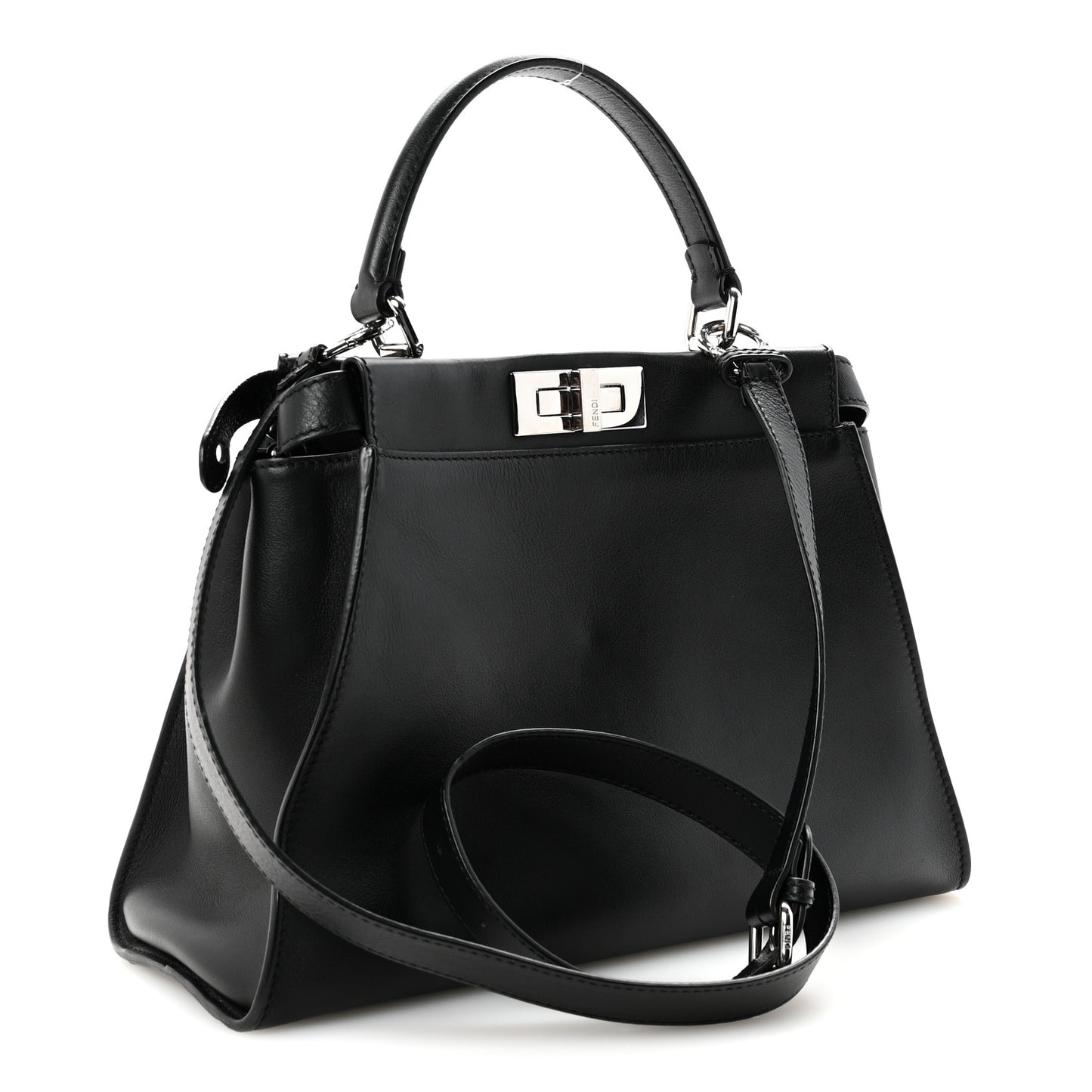 Vitello Seta Snakeskin Crocodile Monster Eyes Medium Peekaboo Iconic Satchel Black Girasole