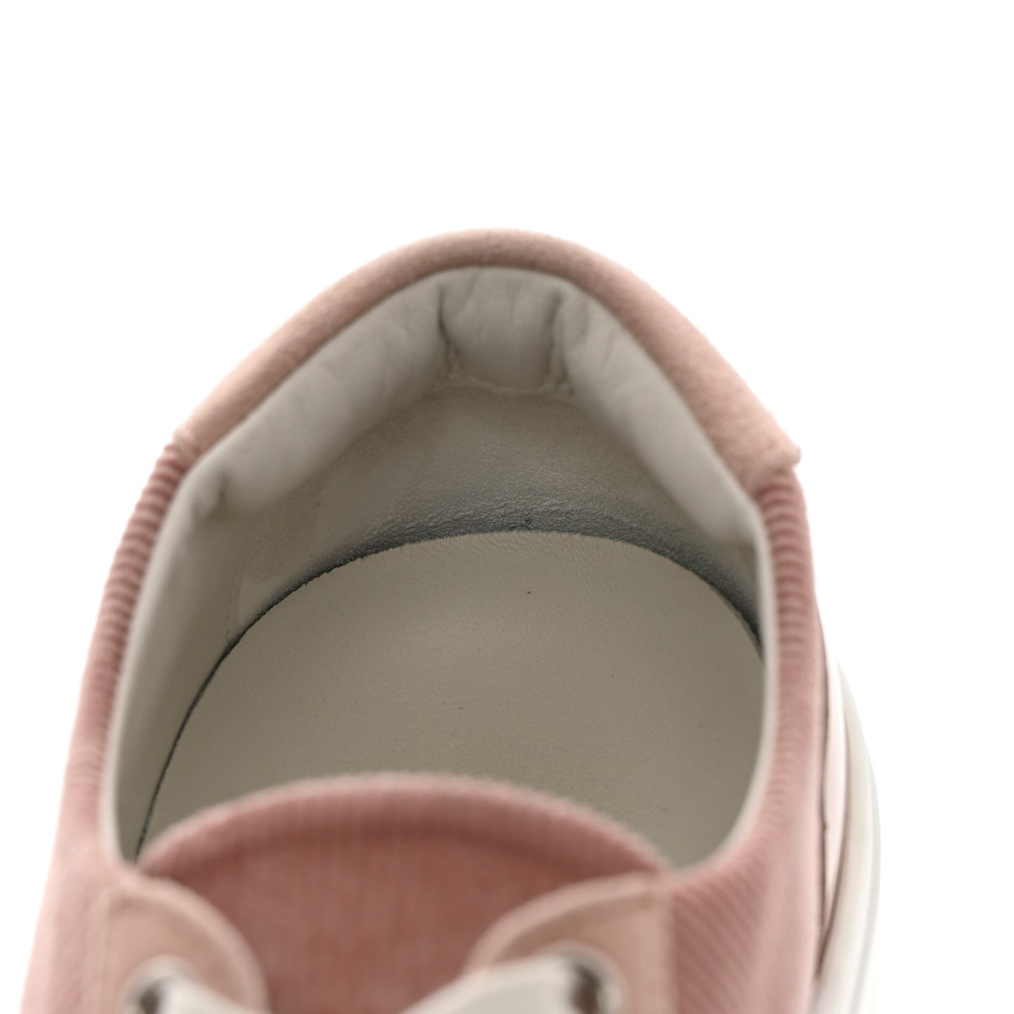 Fabric Ribbed Suede Goatskin Deep Sneakers 37 Beige Crin