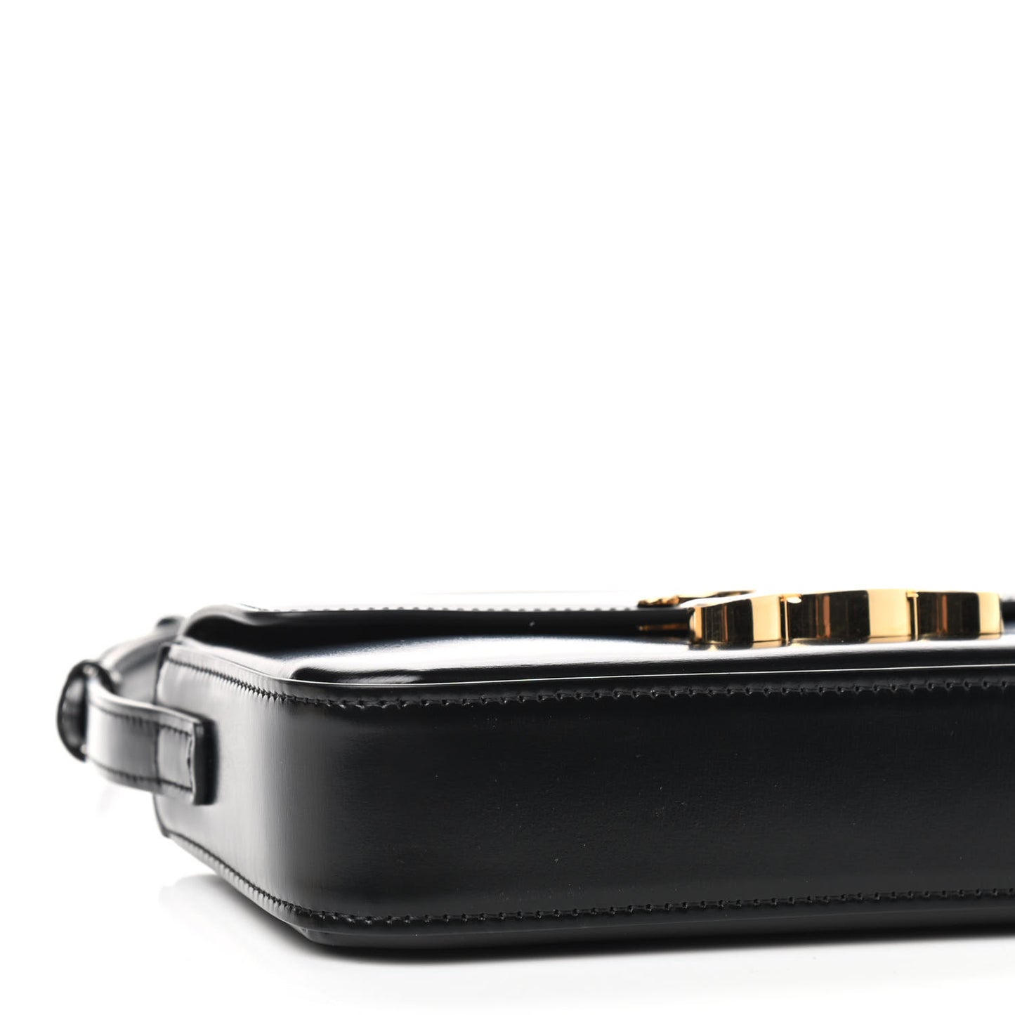 Shiny Calfskin Triomphe Shoulder Bag Black