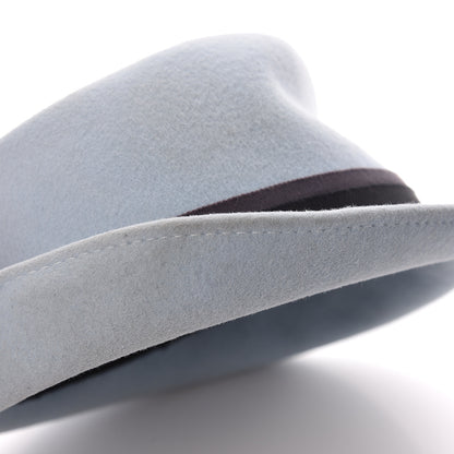 Chanel Rabbit Fur Felt CC Fedora Hat M Light Blue 7 of 8