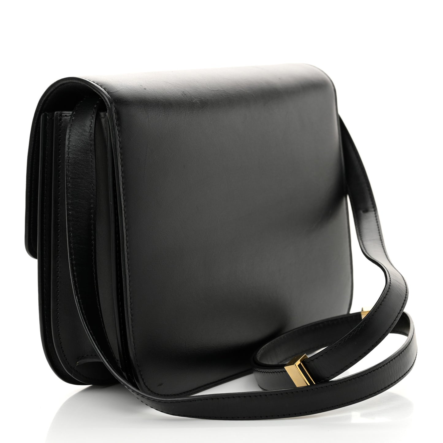 Box Calfskin Medium Classic Box Flap Bag Black