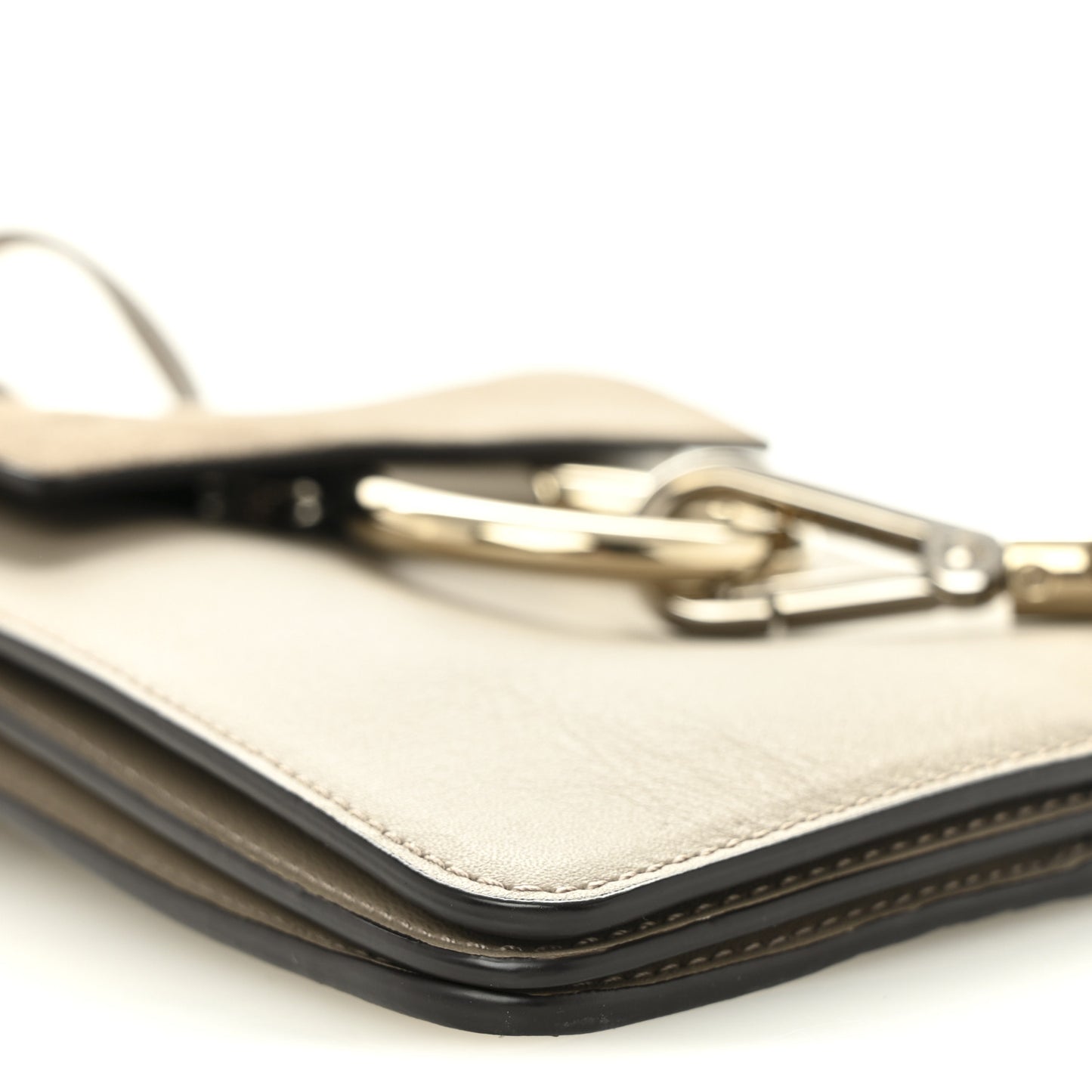 Suede Calfskin Mini Faye Bracelet Bag Motty Grey