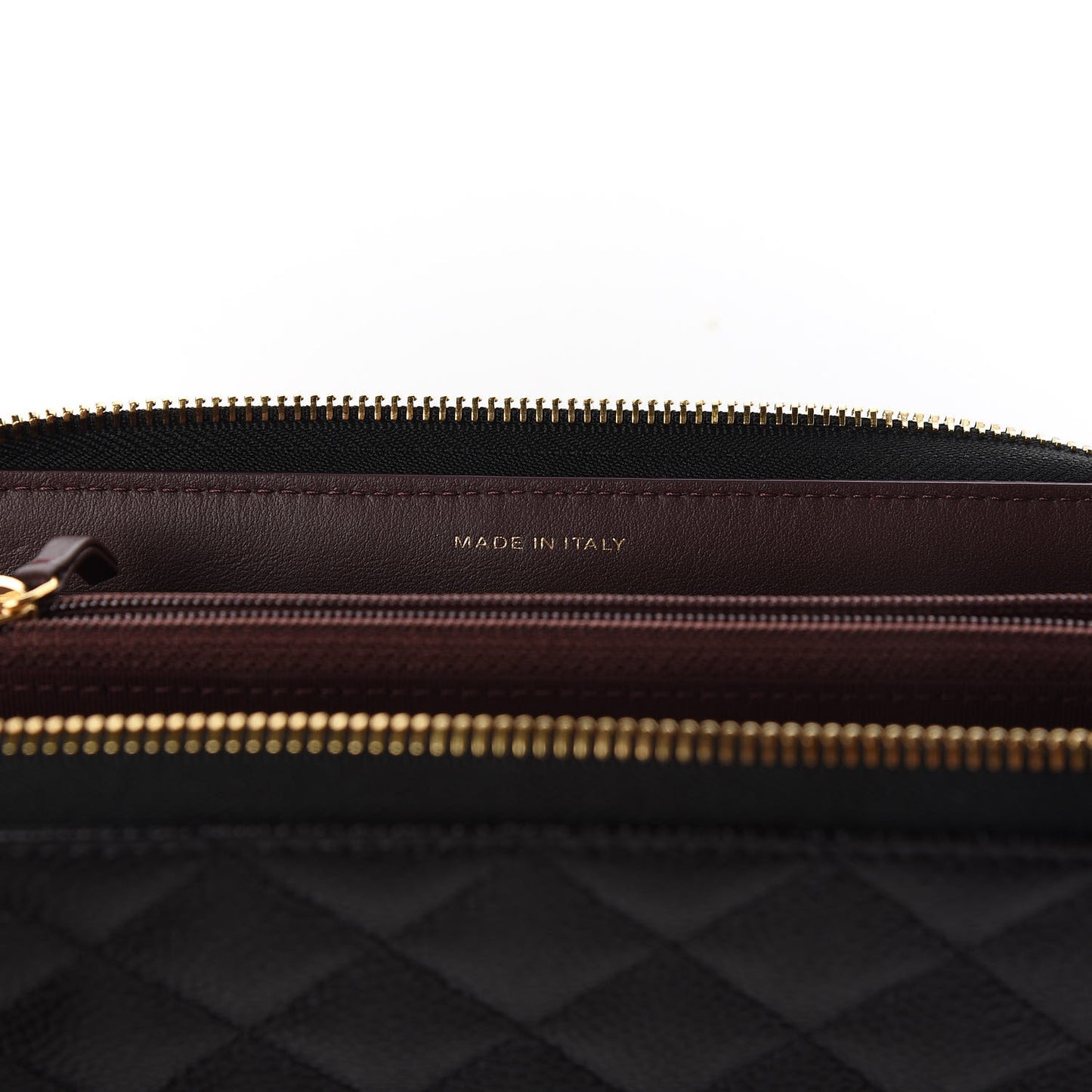 Caviar Quilted Large Gusset Zip Around Wallet Black