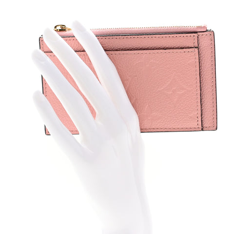 Empreinte Zipper Card Holder Rose Poudre