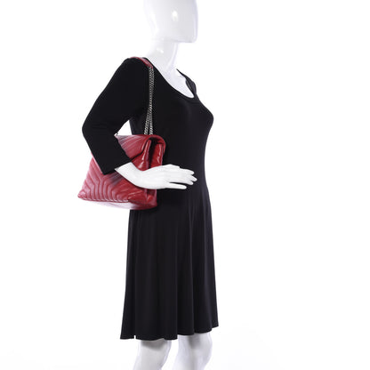Saint Laurent Calfskin Y Quilted Monogram Medium Loulou Chain Satchel Lipstick Red 3 of 20