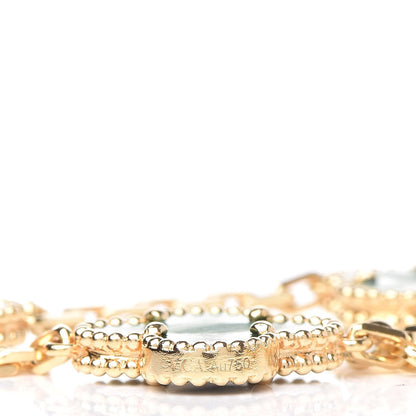Van Cleef & Arpels 18K Yellow Gold Malachite 5 Motifs Vintage Alhambra Bracelet 5 of 10