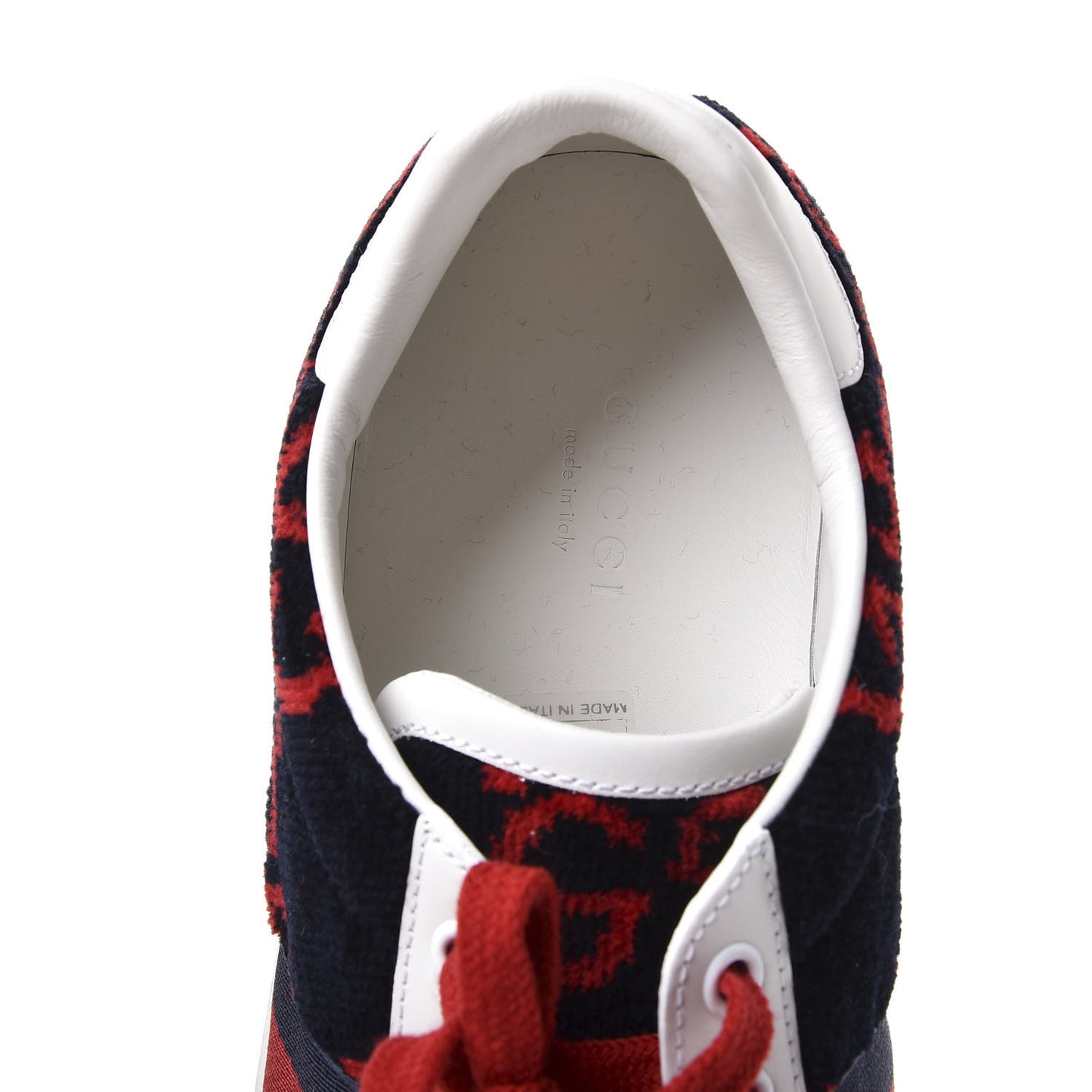 Terry Cloth GG Monogram Web Womens Ace Sneakers 39.5 Blue Red