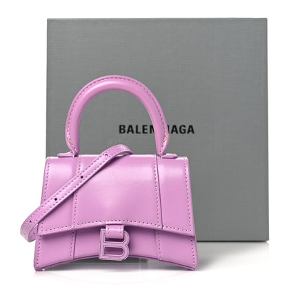 Balenciaga Shiny Box Calfskin Tonal B Hourglass Top Handle Bag Mini Lilac 11 of 11