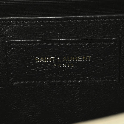 Saint Laurent Grain De Poudre Textured Mixed Matelasse Medium Triquilt Monogram Satchel Crema Soft 6 of 11