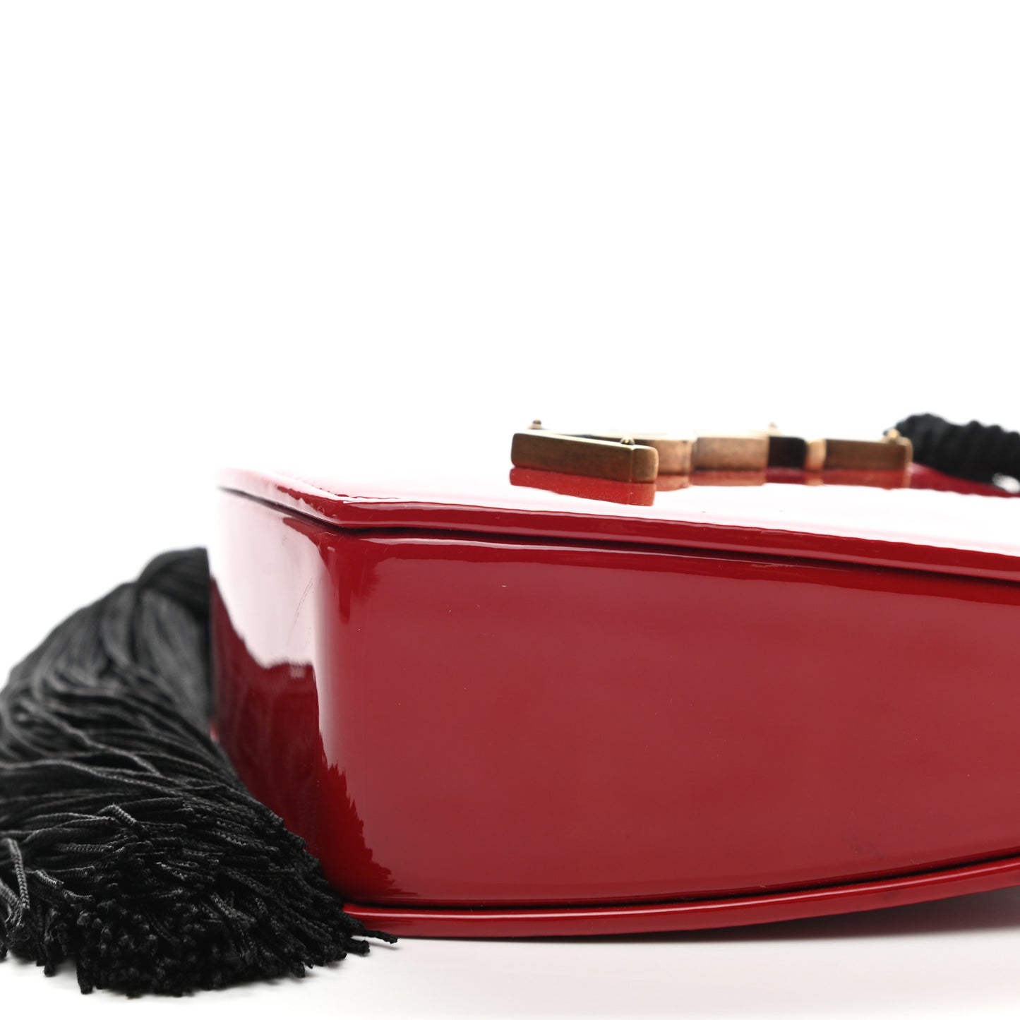 Patent Sac Coeur Heart Shaped Clutch Red