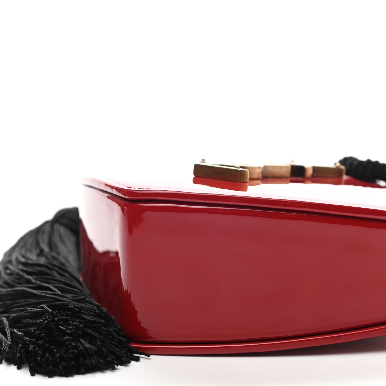 Saint Laurent Patent Sac Coeur Heart Shaped Clutch Red 10 of 11