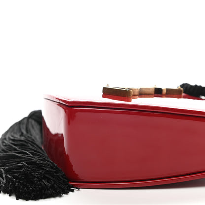 Saint Laurent Patent Sac Coeur Heart Shaped Clutch Red 10 of 11