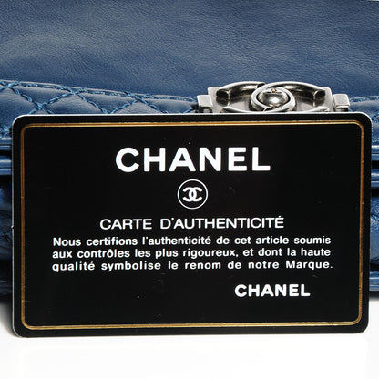 Chanel Calfskin Small Boy Reverso Flap Dark Blue 13 of 14