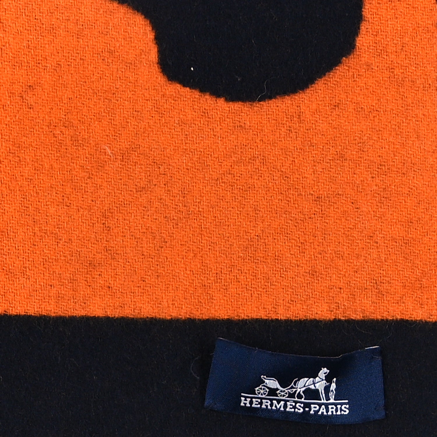 Hermes Cashmere Casaque Love Story Muffler Marine Orange 3 of 4