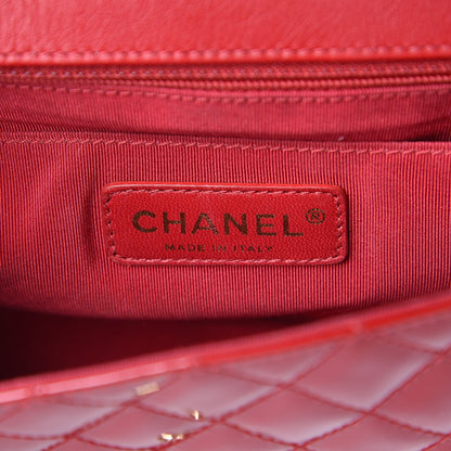 Chanel Patent Calfskin Quilted Valentine Charms Medium Single Flap Red 6 of 10