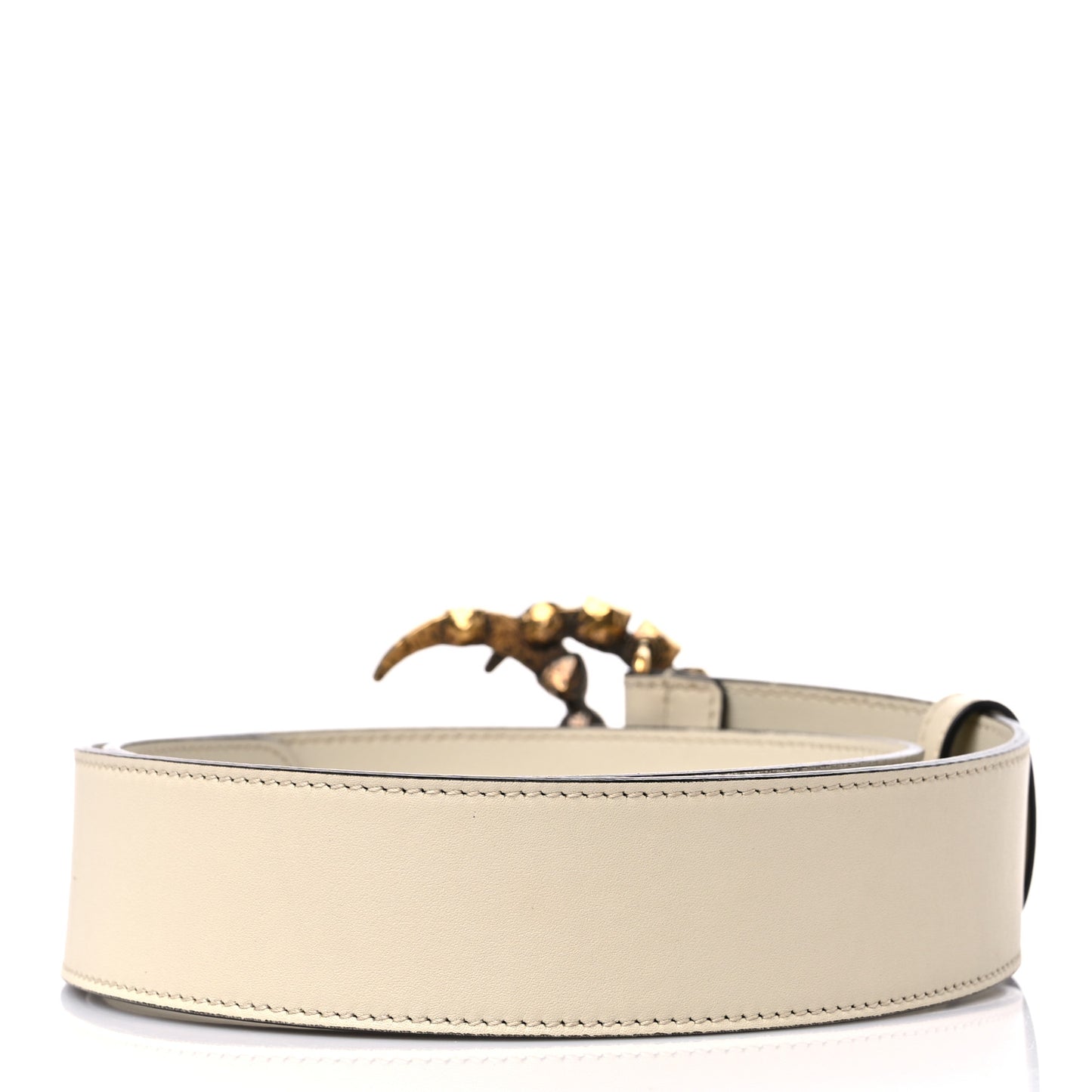 Calfskin Crystal Double G 40mm Belt 80 32 White Multicolor