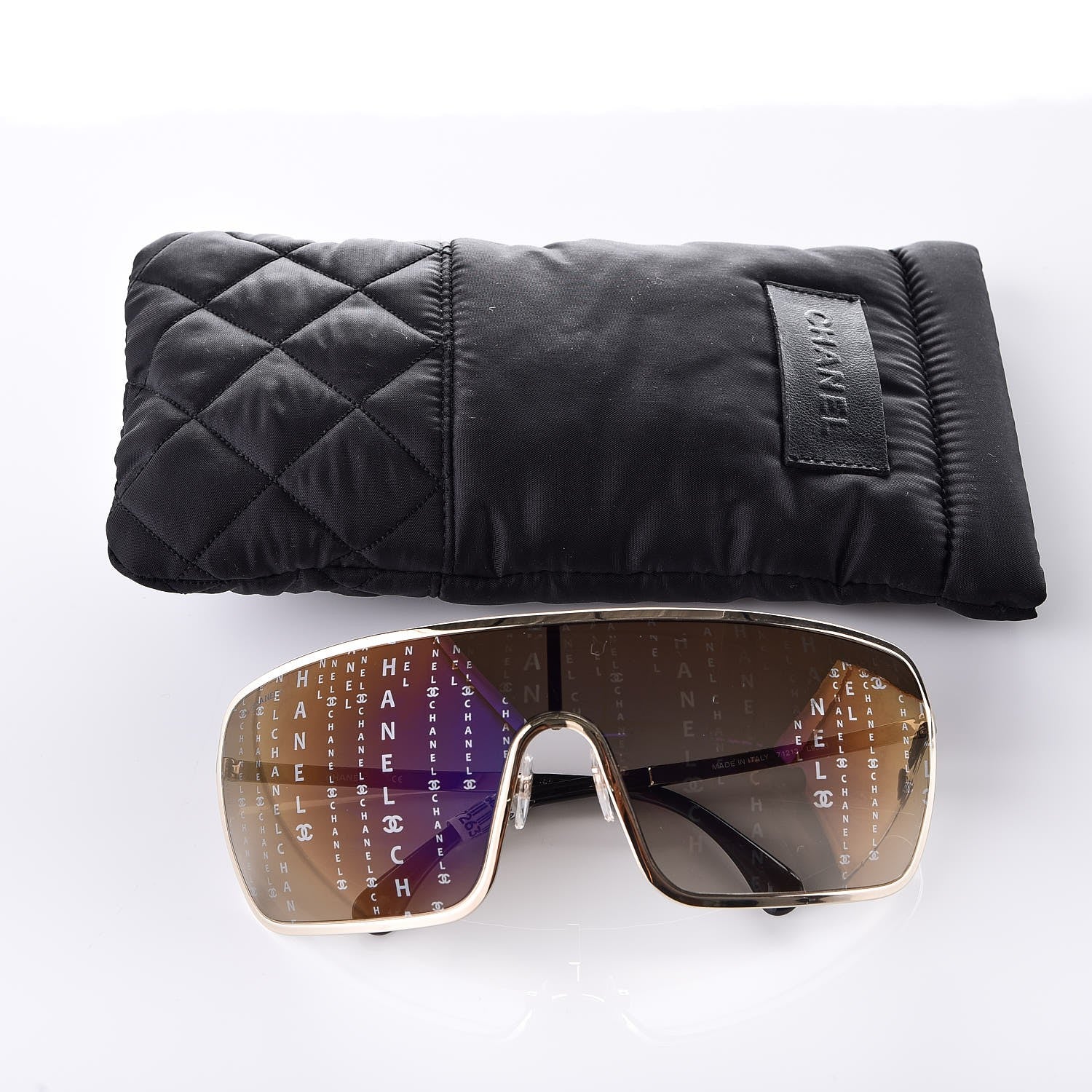 Chanel Shield Runway Sunglasses 71213 Gold 10 of 10