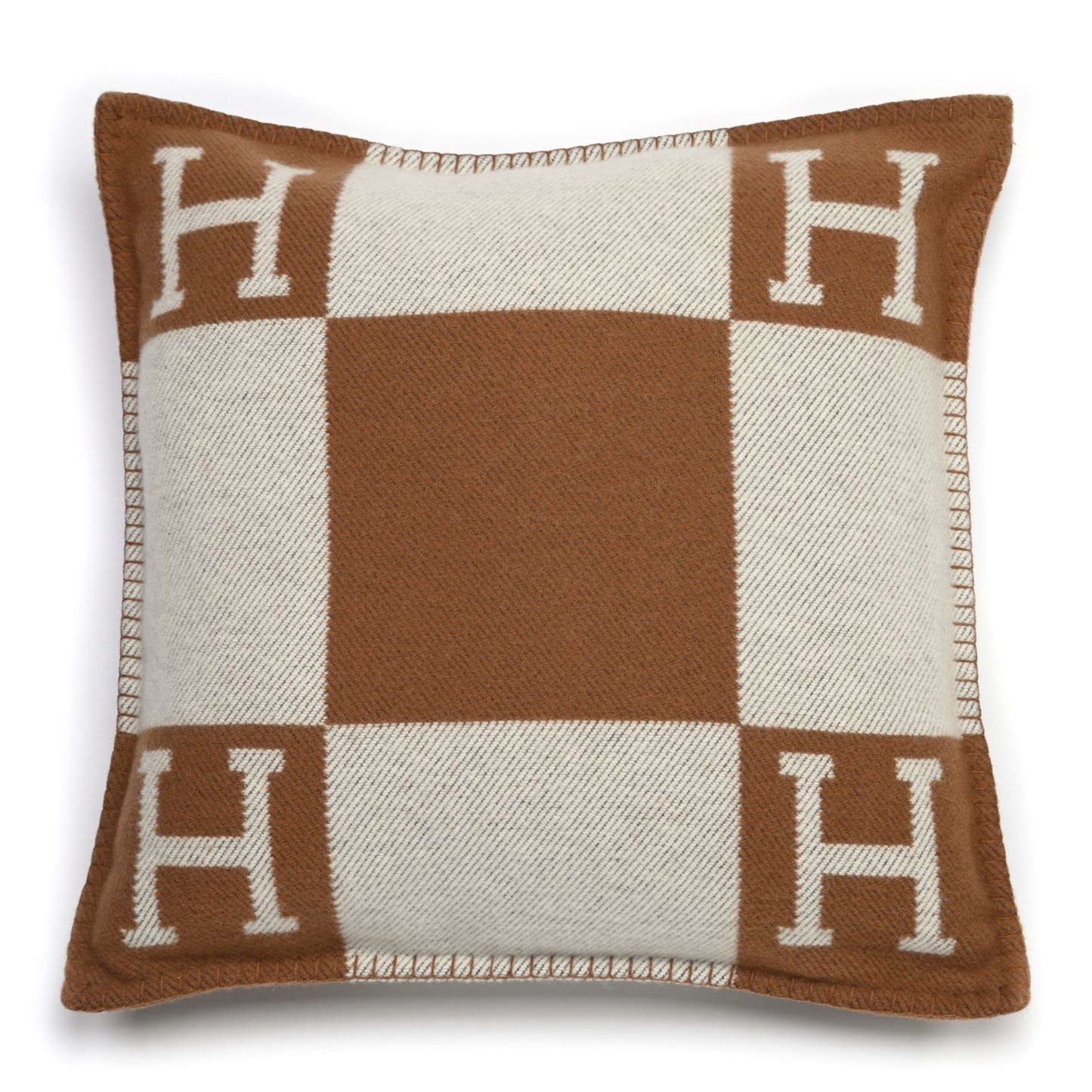 Wool Cashmere Avalon Pillow PM Ecru Camel