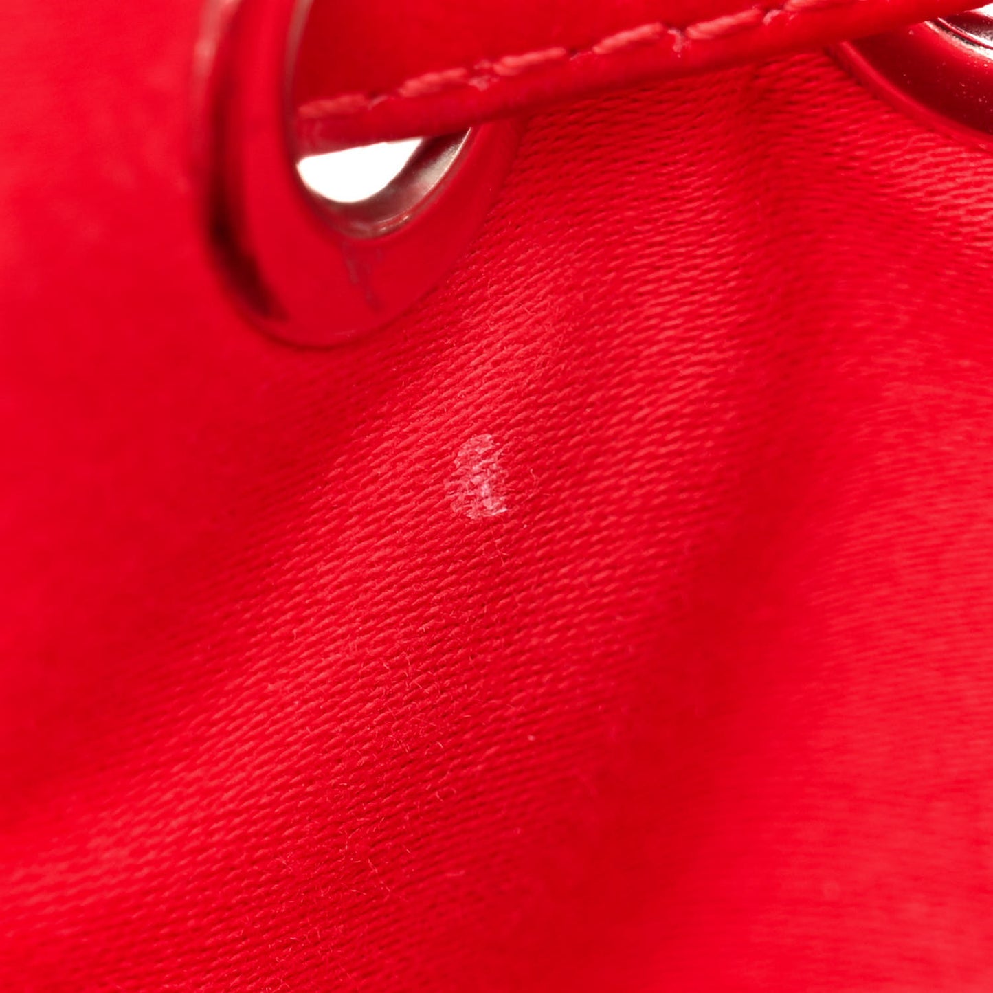 Suede Calfskin Fringe Marie Jane Bucket Red