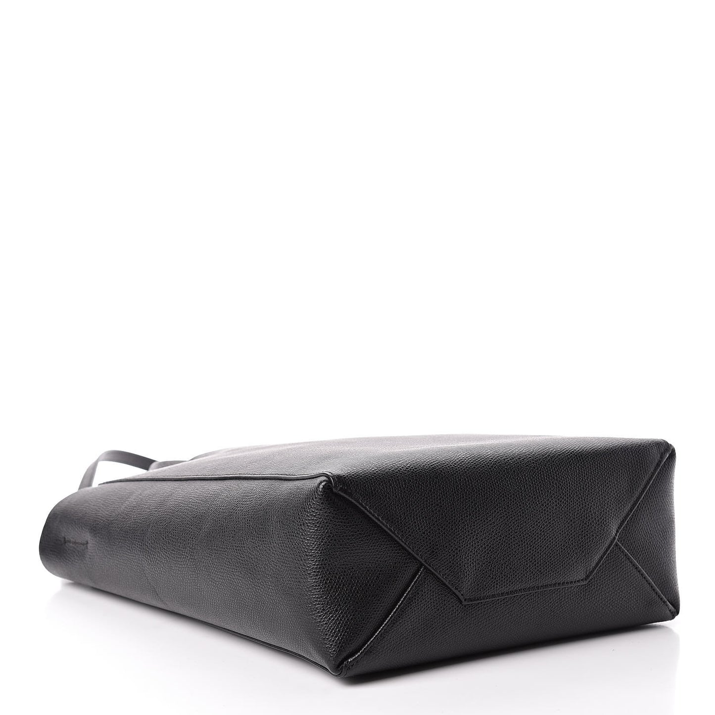 Grained Calfskin Small Vertical Cabas Black