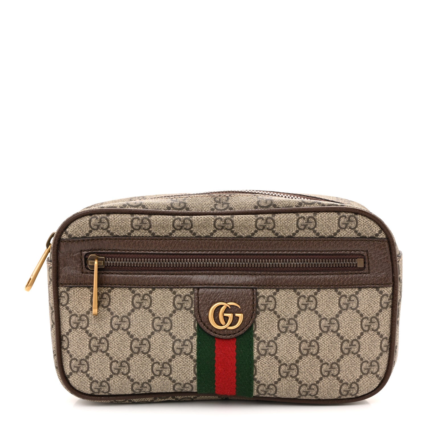 Gucci Soft GG Supreme Monogram Medium Ophidia Belt Bag Dark Brown 1 of 10