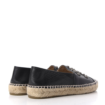 Chanel Lambskin Camellia CC Stud Espadrilles 35 Black 4 of 13