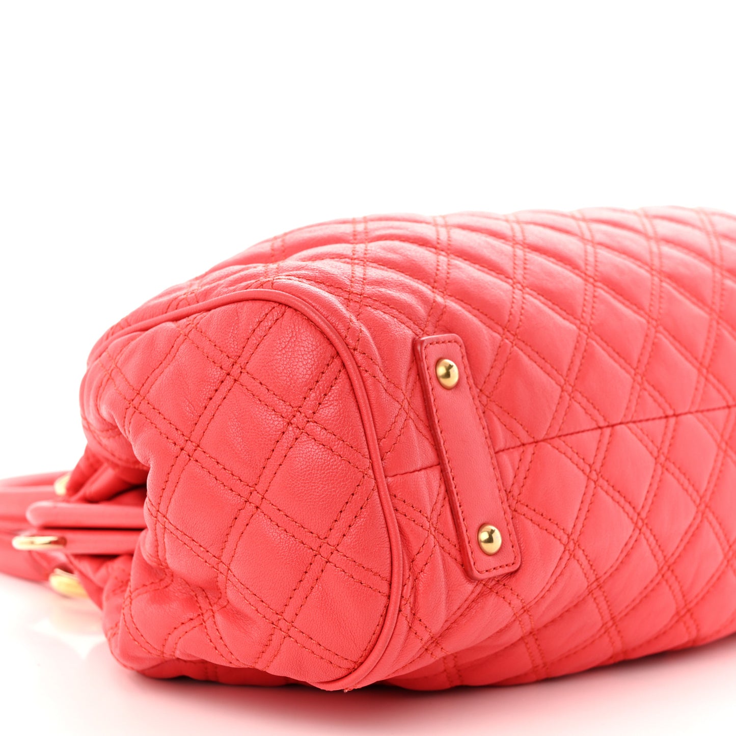 Calfskin Quilted Leather Stam Bag Coral