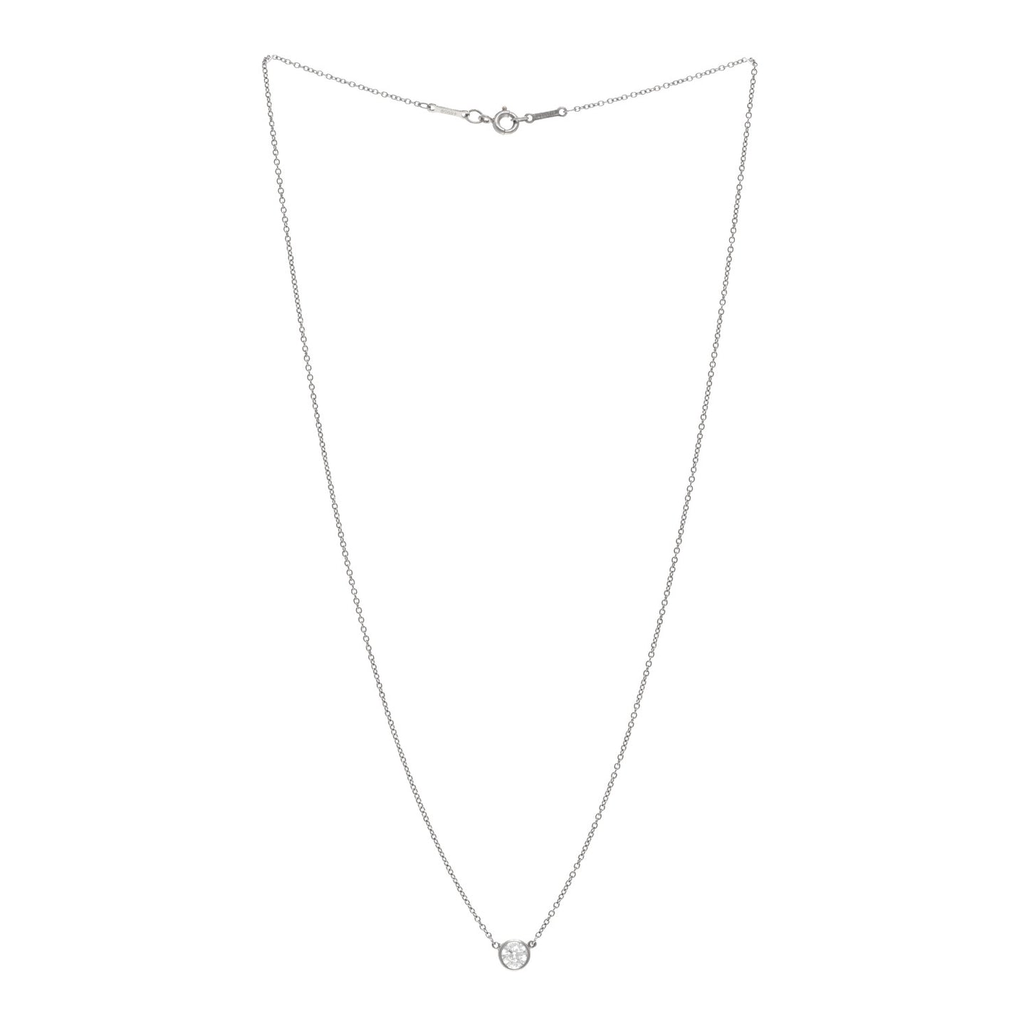 Platinum Diamond .37ct Elsa Peretti Diamonds by the Yard Pendant Necklace