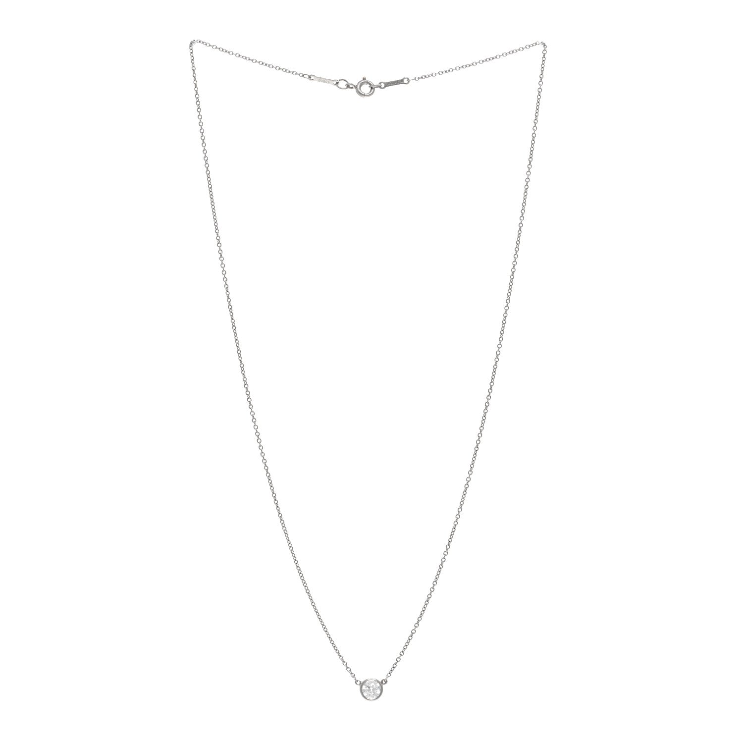 Tiffany Platinum Diamond .37ct Elsa Peretti Diamonds by the Yard Pendant Necklace 3 of 4