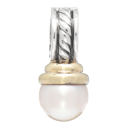 David Yurman Sterling Silver 14K Yellow Gold Pearl Enhancer Pendant 1 of 3