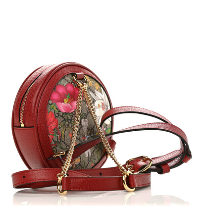 Gucci GG Supreme Monogram Web Flora Mini Ophidia Round Backpack Red 3 of 8