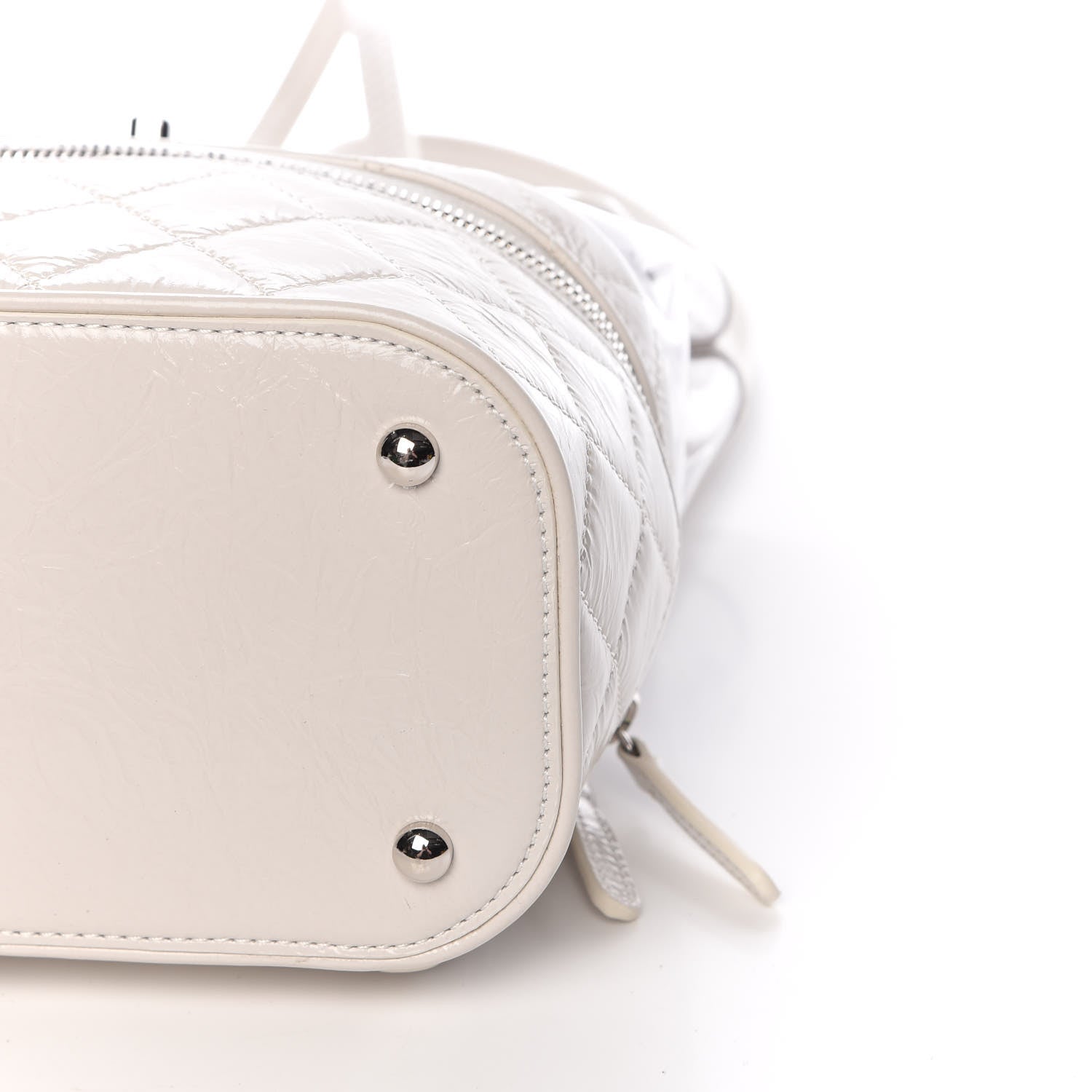 Chanel Crumpled Calfskin PVC Quilted Backpack White 10 of 11